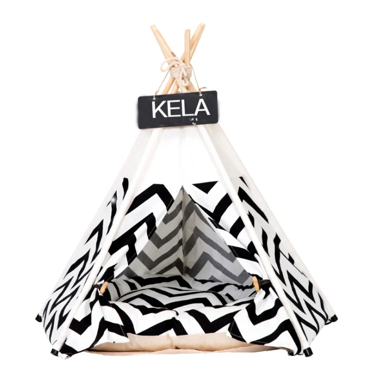 

Pet Teepee Tent for Dogs Modern Pet Teepee Tent House, Geometric figure printing