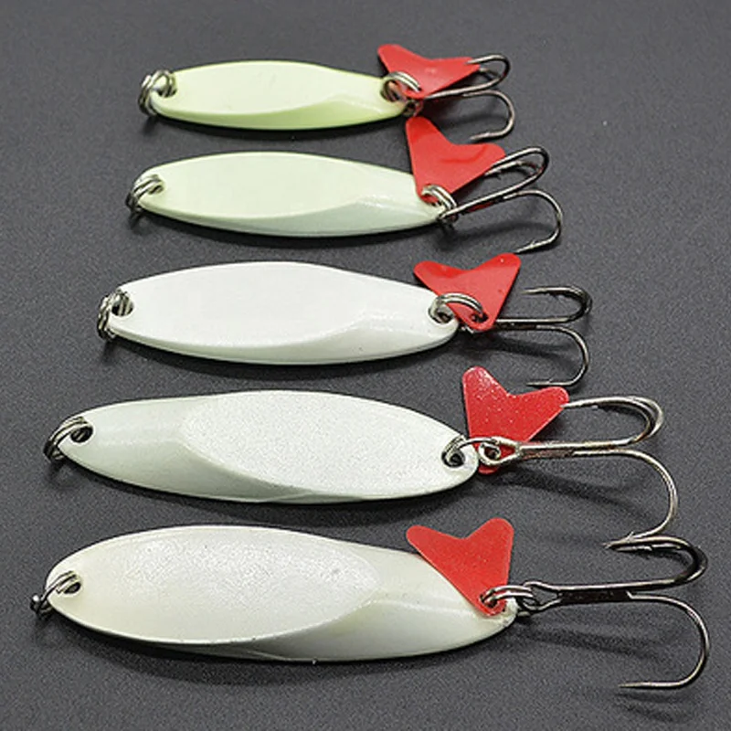 

solid wedge kastmaster style spoon casting metal fishing lure pesca peach bait, Silver/luminous