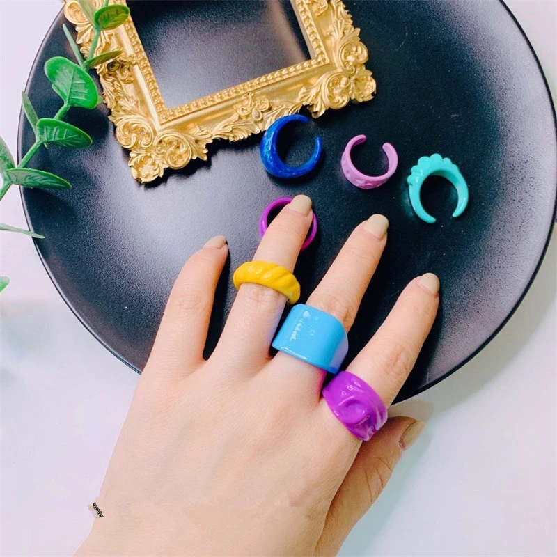 

Wholesale Women Jewelry Colorful Enamel Resin Finger Ring, Picture