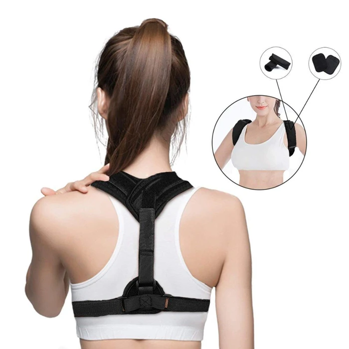 

Hot selling popular Adjustable Unisex back Posture Corrector Belt, Black