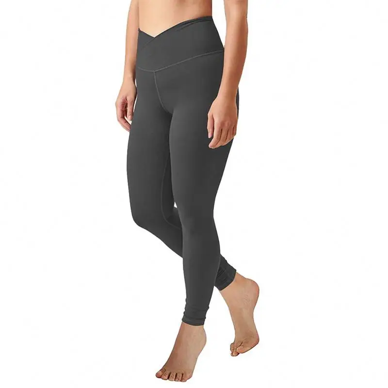 

2022 New Fashion Women's V cut loose yoga pants Cross Waist Yoga Pants