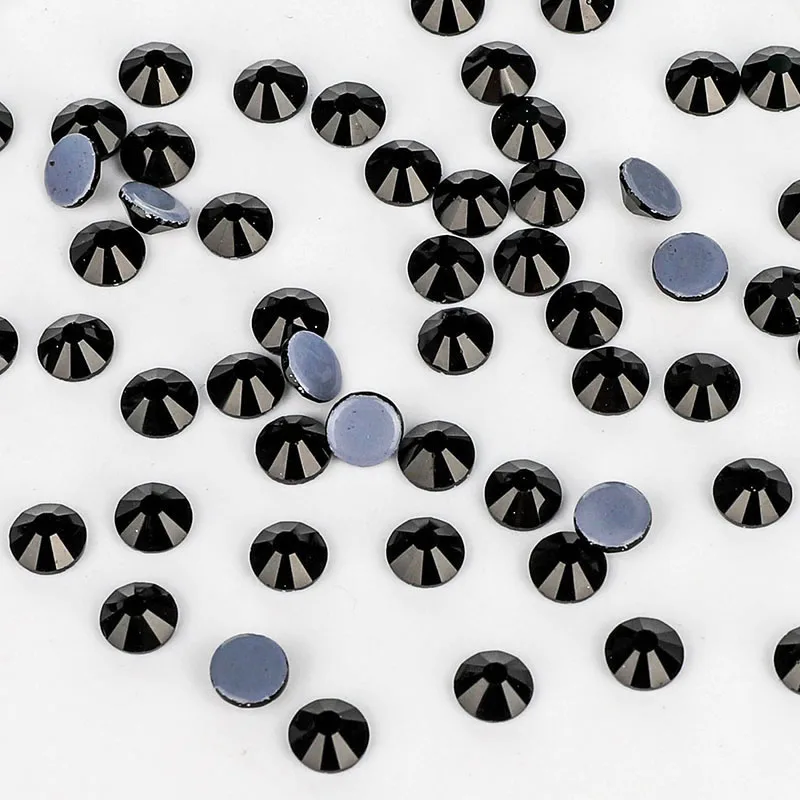 

Wholesale Black Rhinestone Hot Fix Glass Flatback SS3-SS30 for Bling Belt Bikini and Art Decoration