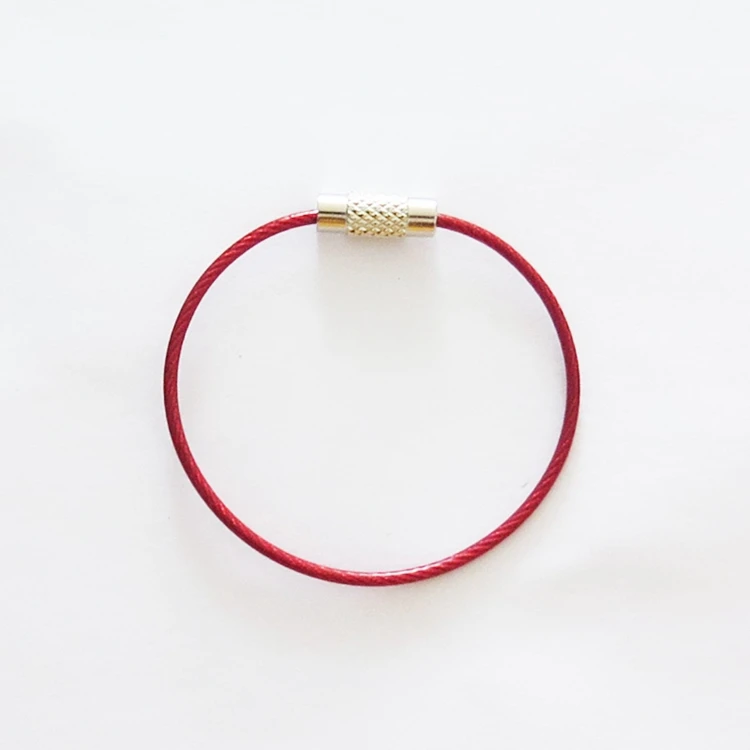 
YIWANG Multipurpose Red 150MM Cable Key Ring Wire Rope 