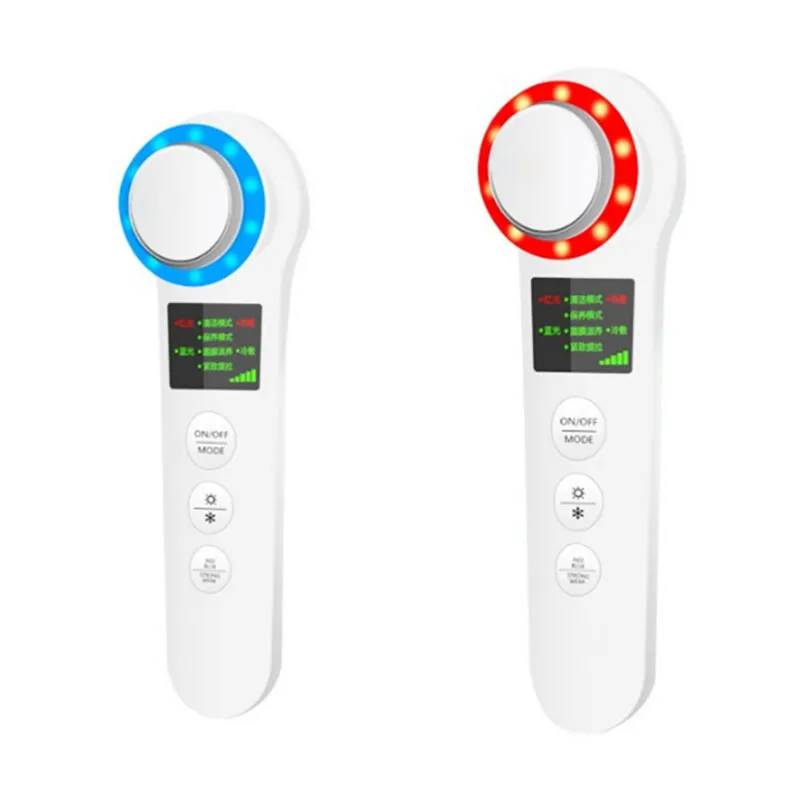 

New Compress Multifunctional Electronic Beauty Instrument 7 in 1 Cold Hot Face Massager Export Cleaner Skin Tightening Device