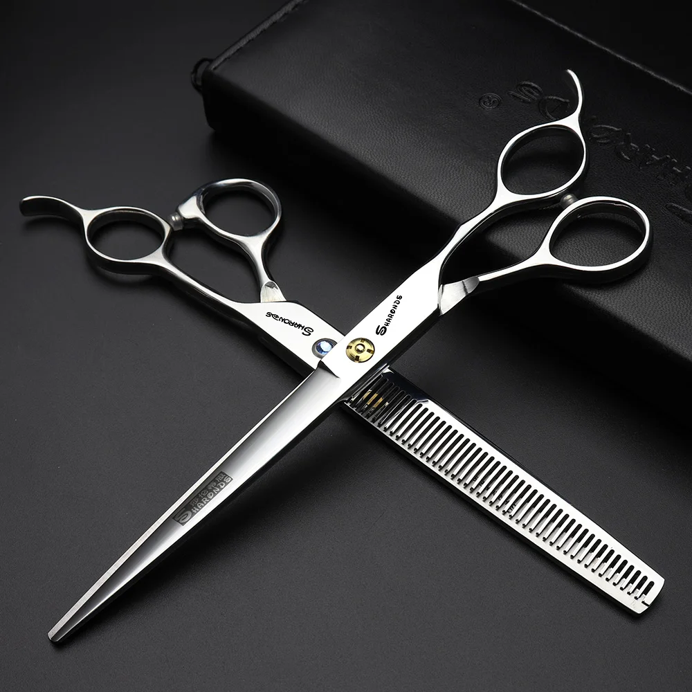

Sharonds 440C High-end hair thinning scissors professional barber hairdressing thinning scissors Teeth cut shears, Silver