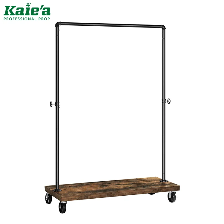 Clothes Rack Pipe Style Rolling Garment With Shelf Clothes Rack Pipe Style