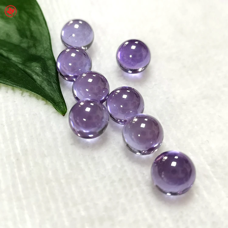 

3A synthetic cubic zirconia stone Lavender color round ball shape CZ gemstone