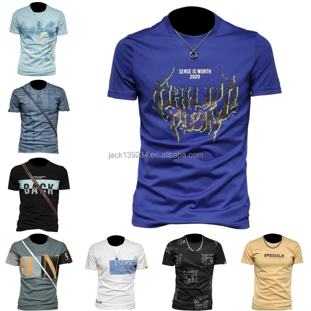

0.99USD China Supplier Wholesale Graphic Shirt Fashion Round Neck Man Short Sleeve t-Shirt Cotton For Men