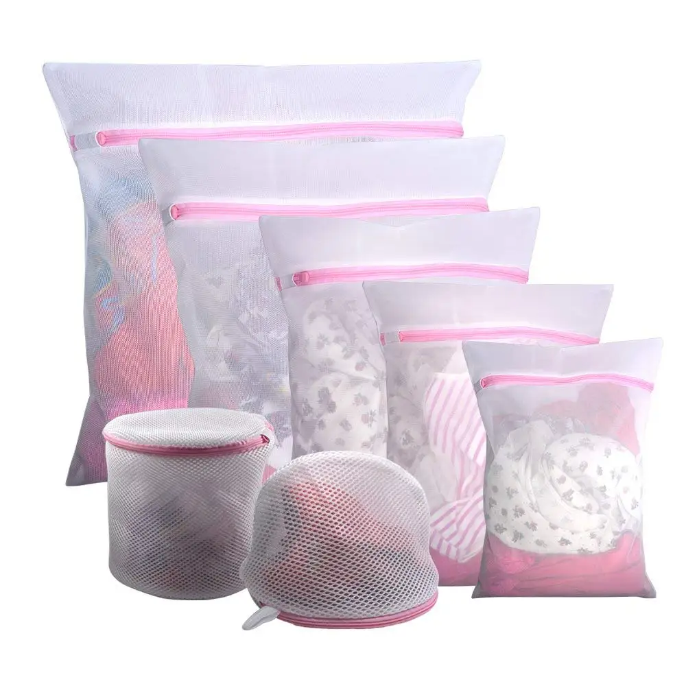 

Polyester net mesh wash bag custom mesh laundry bag in Bulk with custom logo, White/black/green/custom color