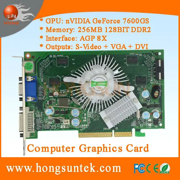 

7600GS P508 AGP 256MB Graphic Card for Arcade machines Rambo Stallone /Special Forces /Shoot West/Club Majesty,/Primevil Hunt, Green