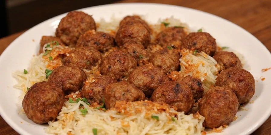 Platter of globally inspired kofte variations with dipping sauces