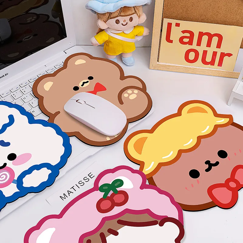 

INS Custom Rubber Mouse Pad Cartoon Bear Mouse Mats For Students, As pictures