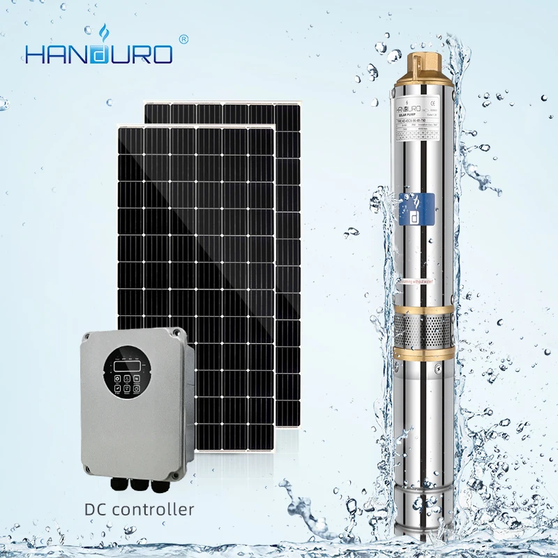 

Submersible deep well pump dc solar power borehole water pump system
