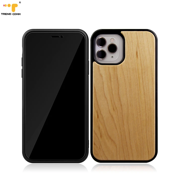 

For iPhone 12 Covers TPU Wooden Eco Friendly Phone Case Maple Wood Case