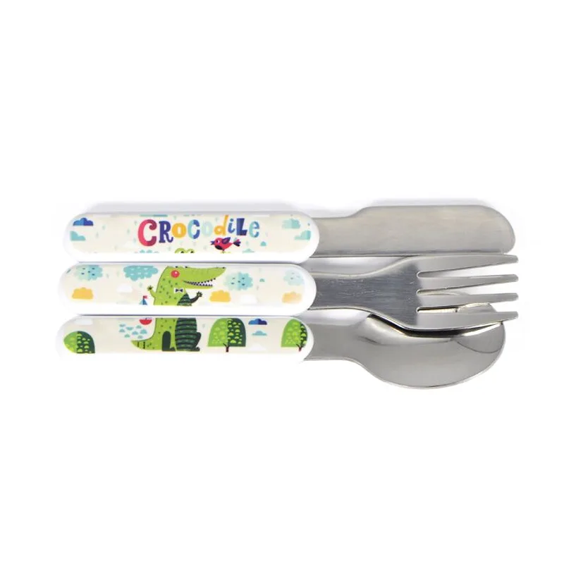 

Personalized Reusable utensils stainless steel cutlery portable Sublimation flatware sets, White