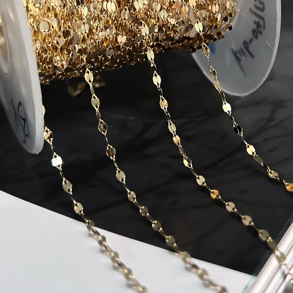 Hot Sale 14k Gold Filled 1.75mm Lip Chain in Bulk for Jewelry Necklace Making