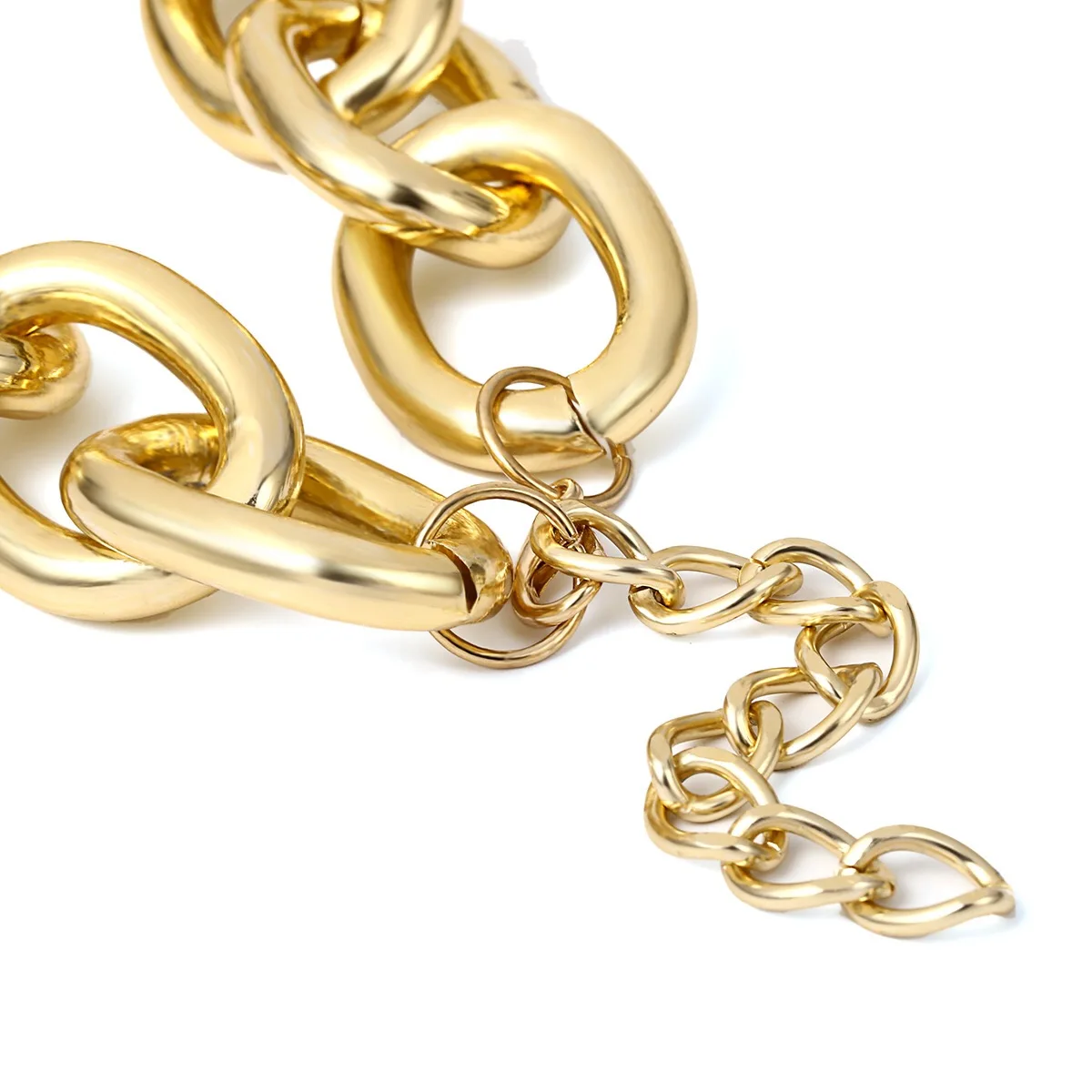 

Vintage statement metal gold color chain choker necklace jewelry sets