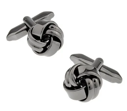 Pictographic series French cufflink brass black twist round ball cufflinks