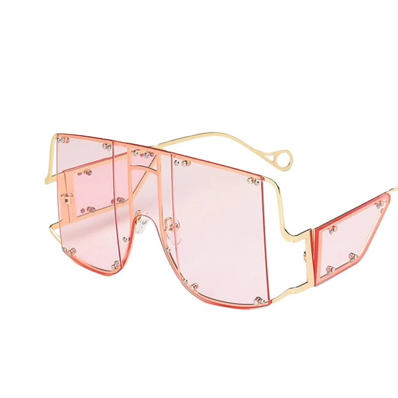 

Fashion big frame square sunglasses new ladies designer metal colorful glasses big frame luxury sunglasses, 8 colors