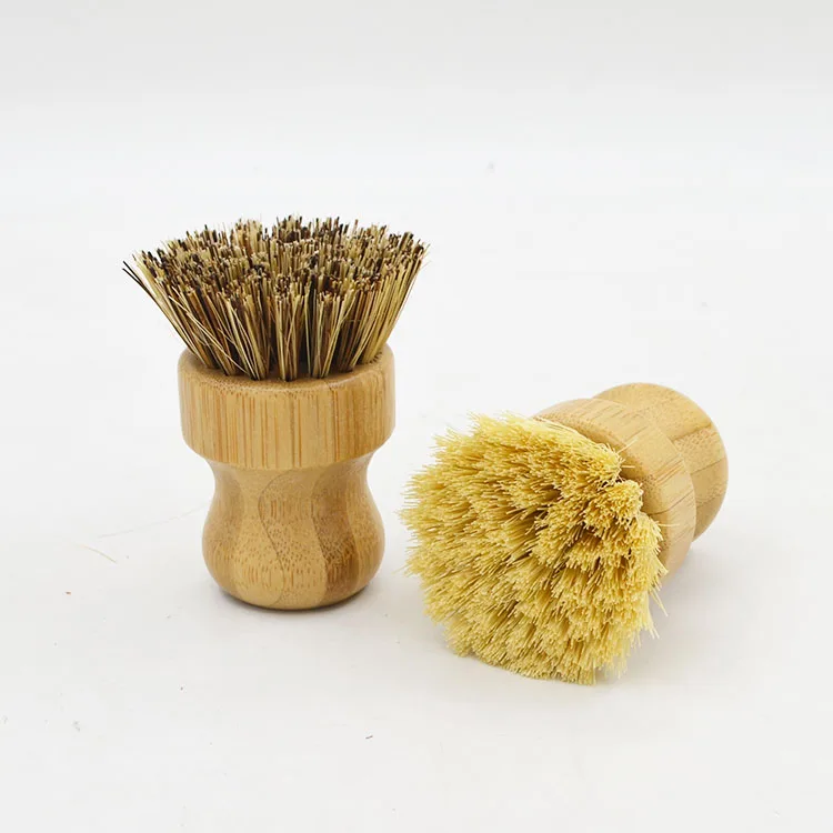 

Eco Kitchen Cleaning Brush bamboo Pot Brush Round Palm Brush