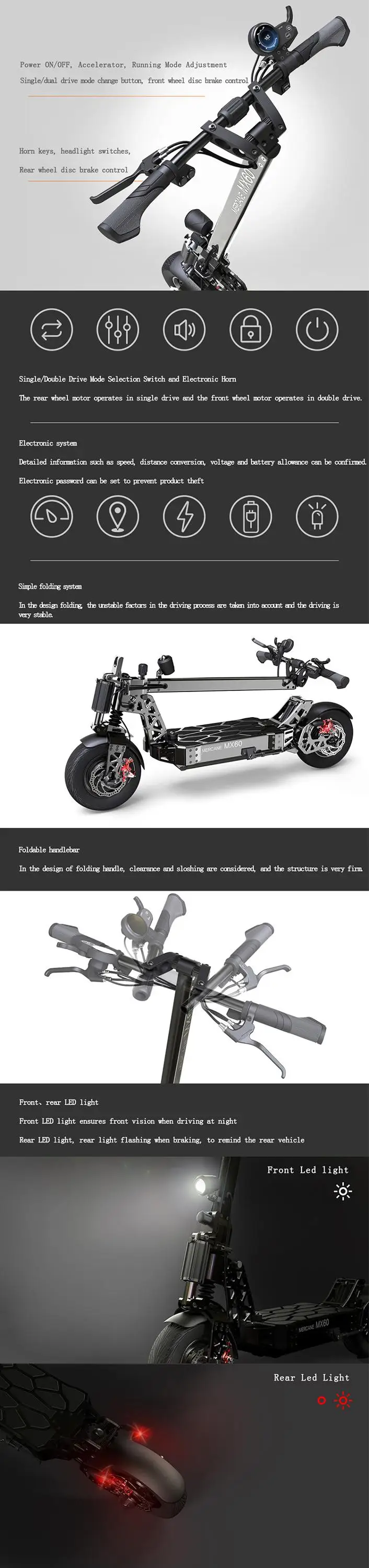2020 mercane electric scooter 2000w off road scooter 2000w battery swappable e scooter 2000w
