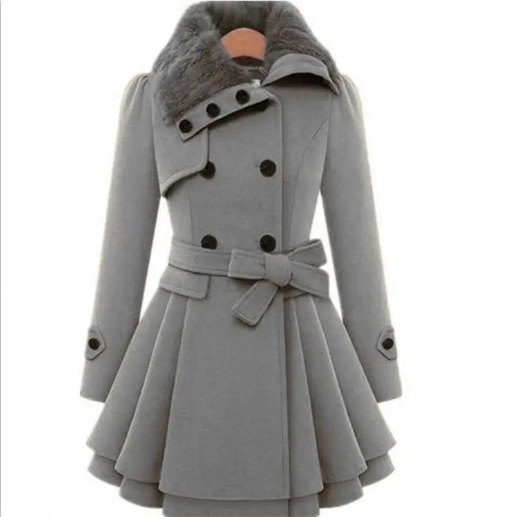 

design warm long plus size double breast sur collar winter coat women, As pictures show
