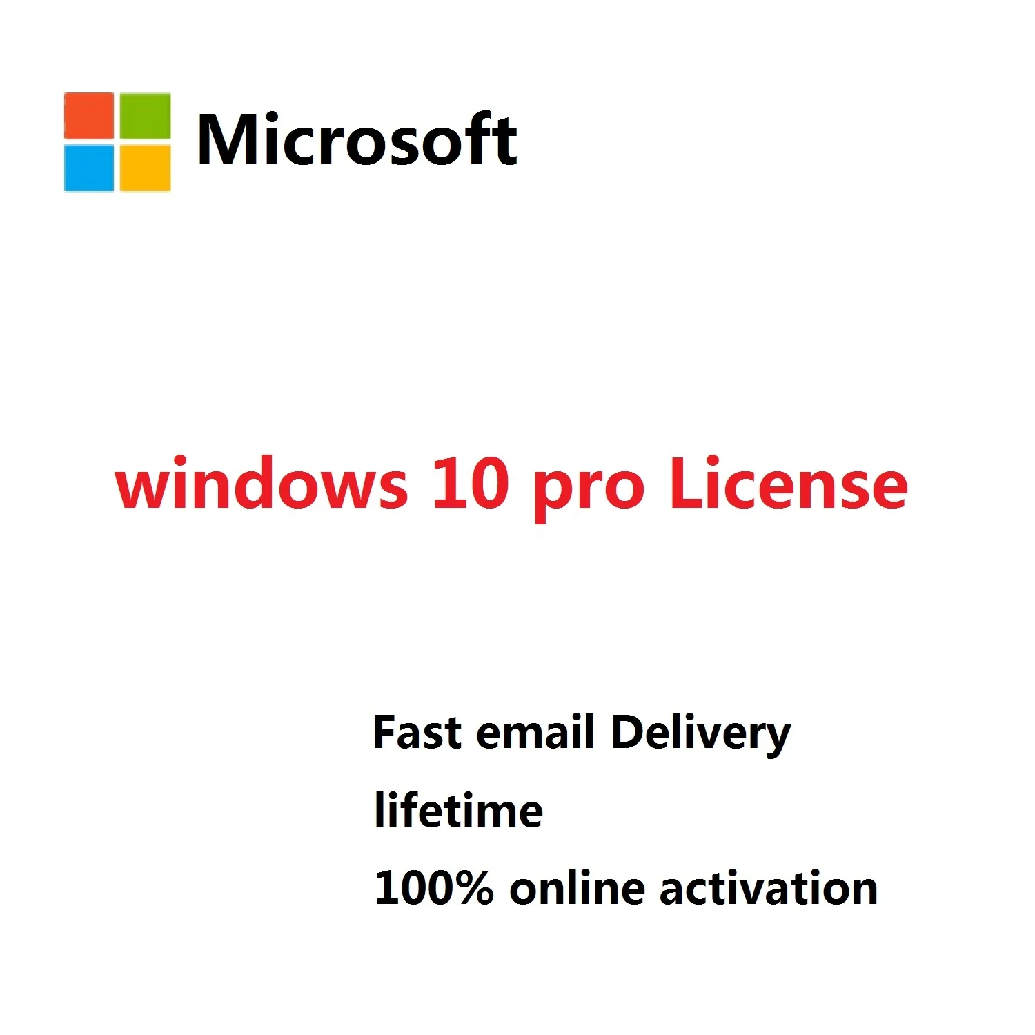 

Microsoft windows 10 pro product key 100% online activation ESD delivery by email win 10 pro License