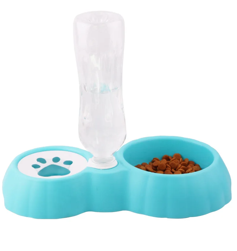 

Pet rice basin can be inserted into water bottle double bowl lunch box automatic water dispenser cat dog rice Basin