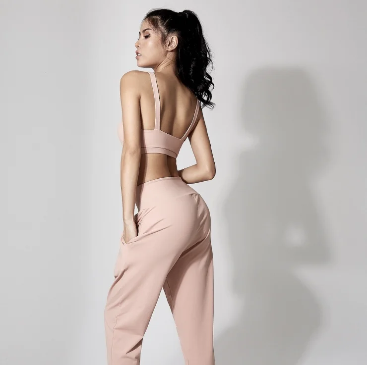 

top sport clothes training tights yoga suit cross-strap trousers sports fitness yoga suits 2 pcs sport suit, 2 color