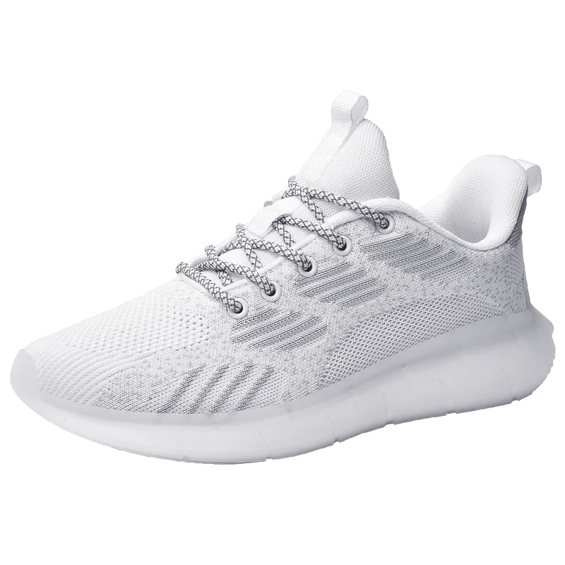 

Summer Autumn Men Comfortable Knitted Upper Light and Breathable Running Shoes for Men Youth, Black