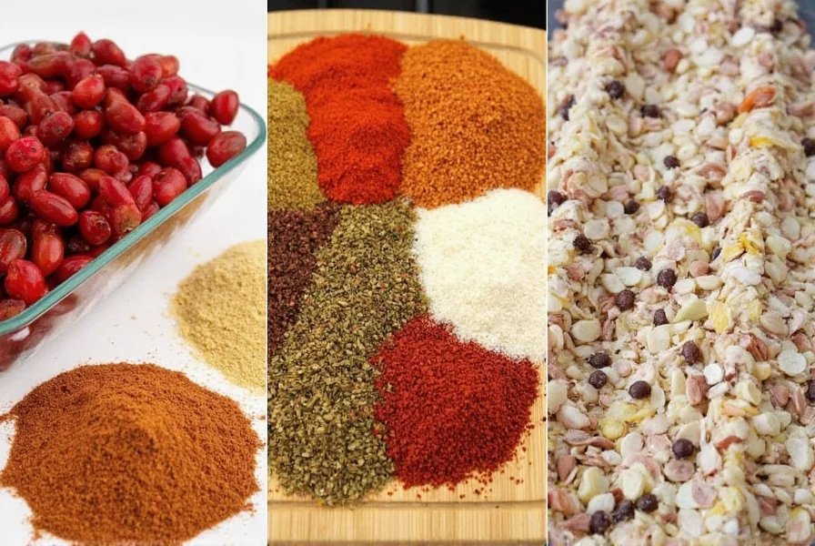 Decorative spice wall with glass jars arranged in a colorful display
