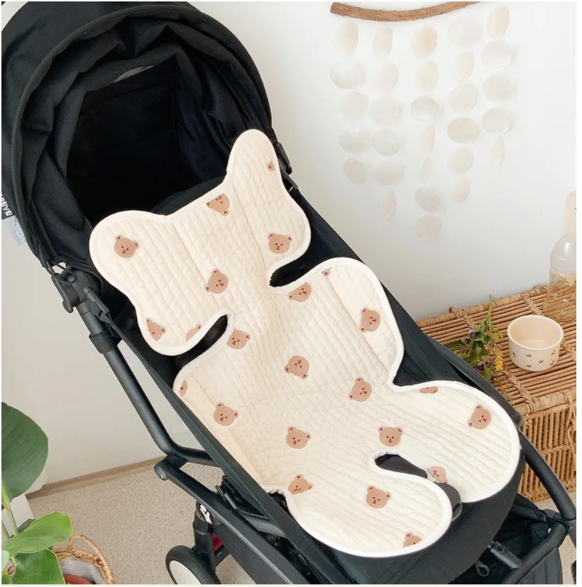 

Best Selling Cartoon Bear Cotton Stroller Seat Padding Infant Head Body Support Pillow Baby Seat Pad for Car Seat Stroller, Bunny bear tiger squirrel olive