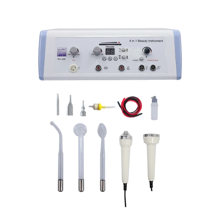 

High Frequency Ultrasonic Equipment Face Lifting Skin Tightening Multifunction Beauty Machine, White & blue