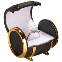 

Beer Barrel Shape Velvet Ring Earring Jewelry Storage Display Gift Box Case