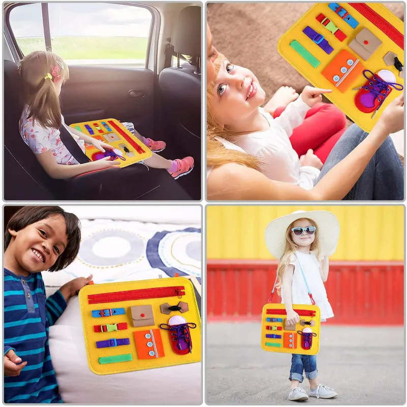 
Toddler Busy Board Montessori Toys Basic Skills Board for kids Educational Toddler Buckle Toys 
