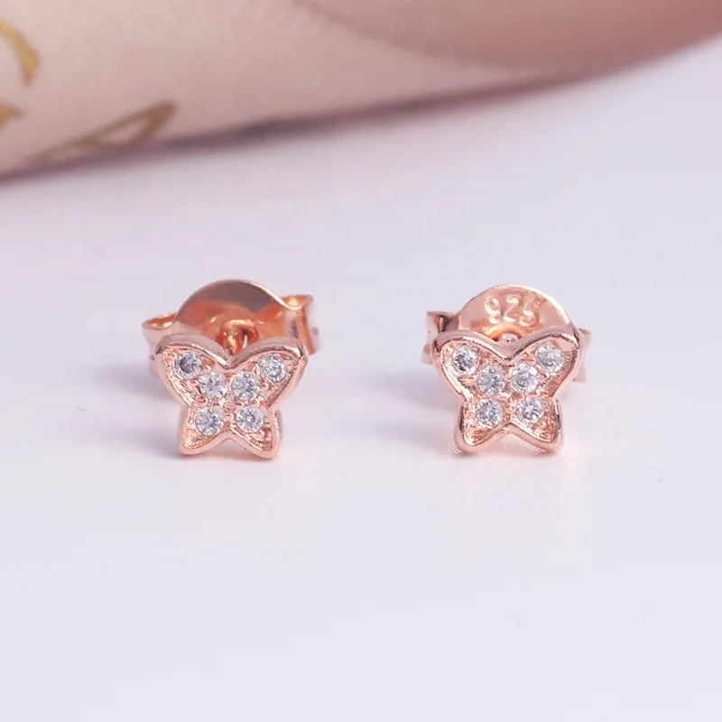 

Fashion Zircon Element Stud Earrings for Women Earring Simple Jewelry Butterfly Shape Pattern Drill Earings Gift, Picture