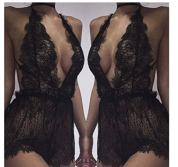 

Hot sale cheap women black lace lingerie sexy transparent underwear sleepwears