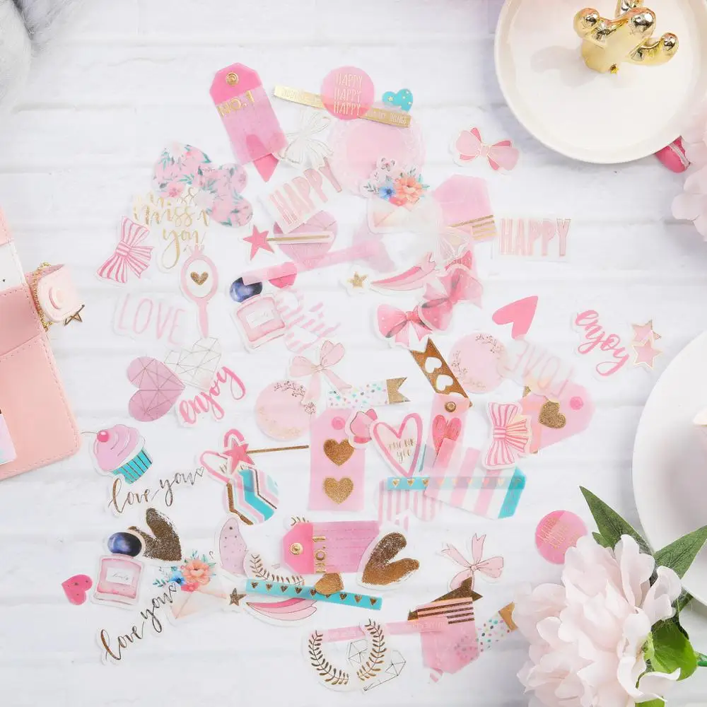 
Customization loose various shapes die cut paper Ephemera with foil for Scrapbook decoration 