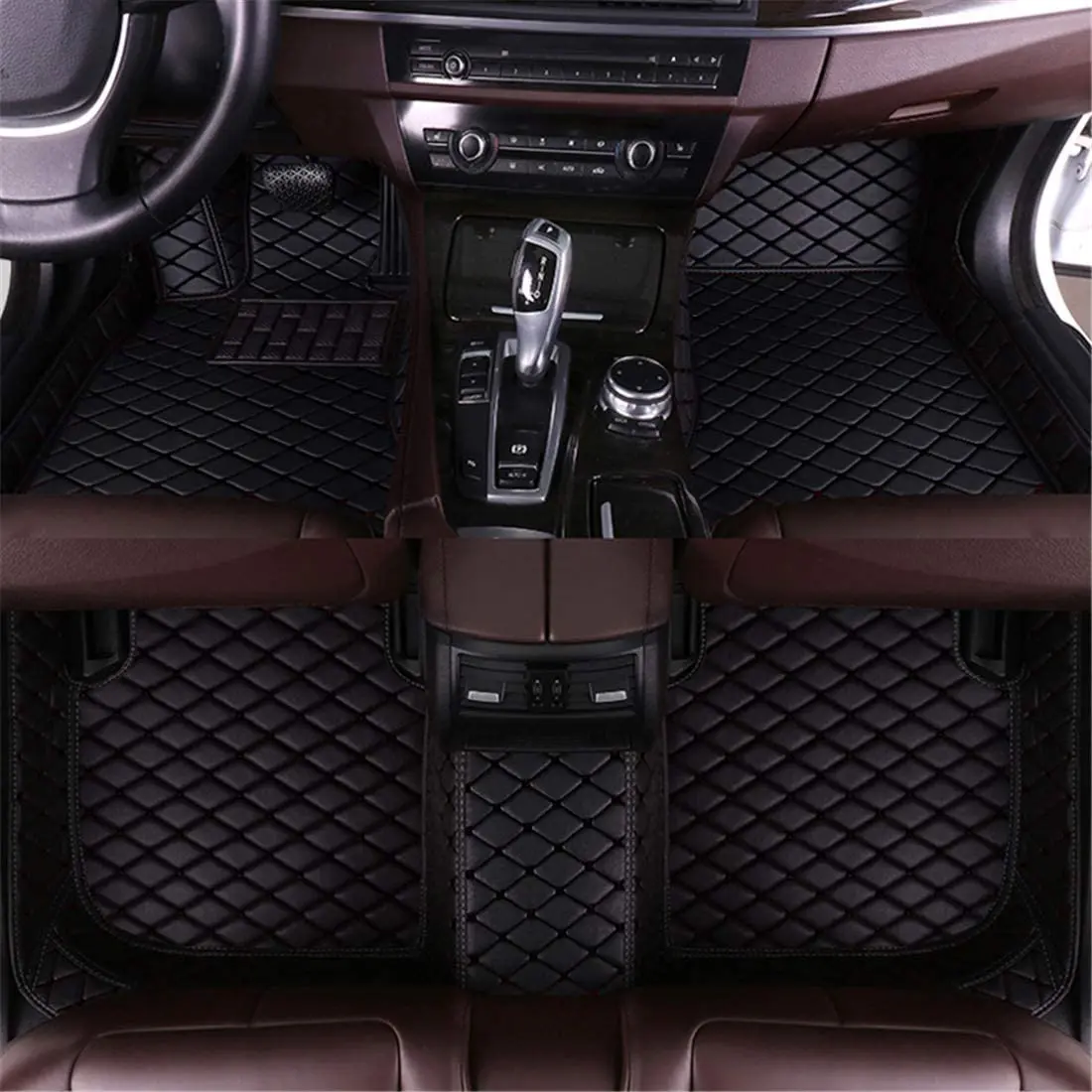 

Muchkey Non Slip Waterproof Carpet Luxury Leather Car Floor Mats for Acura MDX 7Seats 2007-2013
