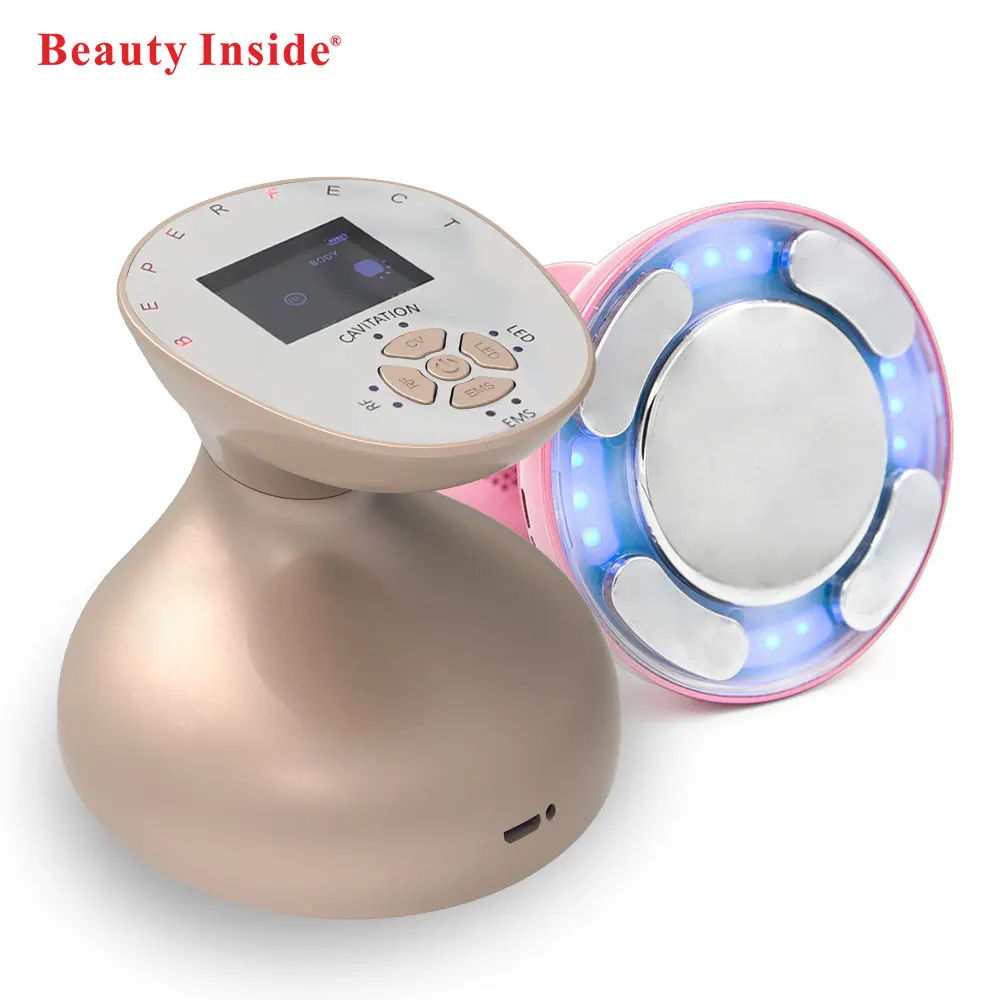 

Body slimming 1Mhz ultrasonic fat burning LED lights therapy beauty personal care health medical vibrating massager