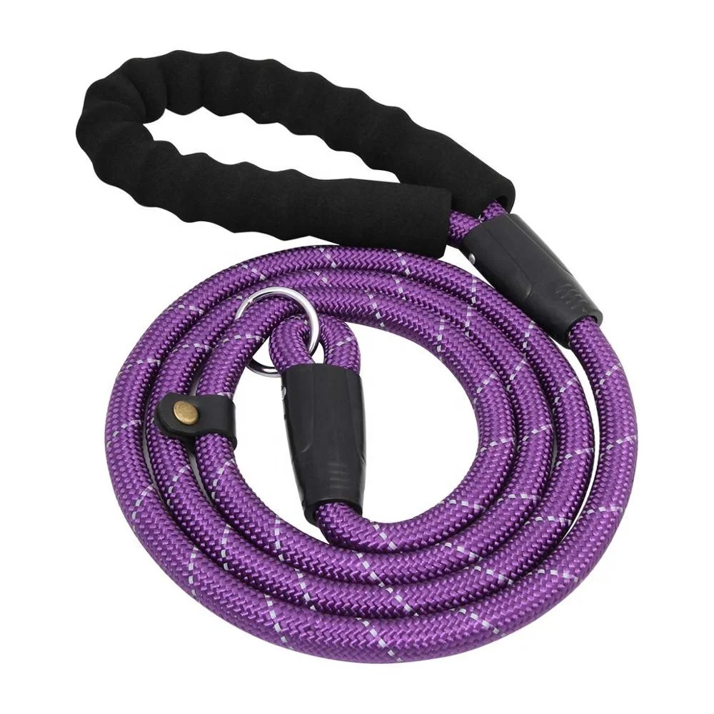 

Durable Strong Rope Dog Slip Training Lead Standard Adjustable Pet Slipknot Nylon Leash With Sponge Handle For Large Medium Dogs, Black, green, red