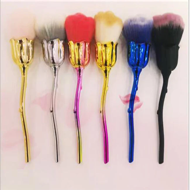 

Hot Sale Multi-color Rose Valentine Day Gift Single Makeup Brush, Picture