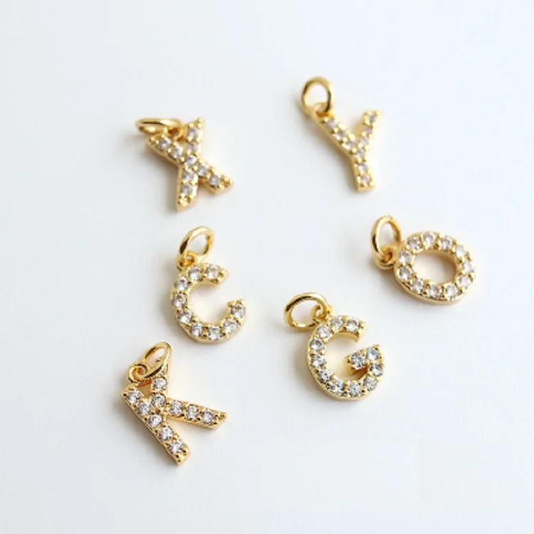 

DIY Jewelry Accessories Diamond 26 Letters Pendant Choker Necklace 18K Gold Plated Tennis Chain Crystal A-Z Alphabet Necklace