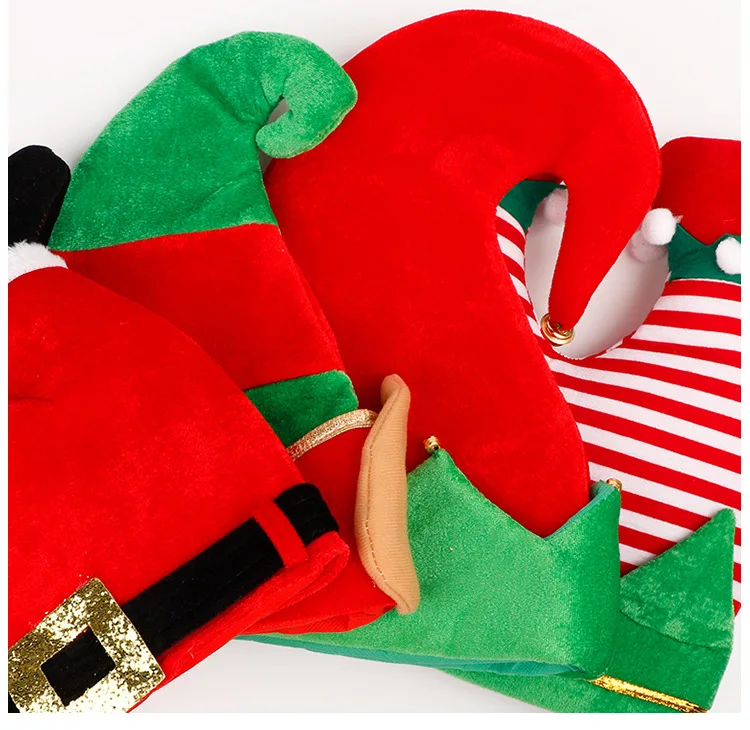 

Christmas decorations creative weird red pants leg hats children adult Christmas hat clown elf hat party