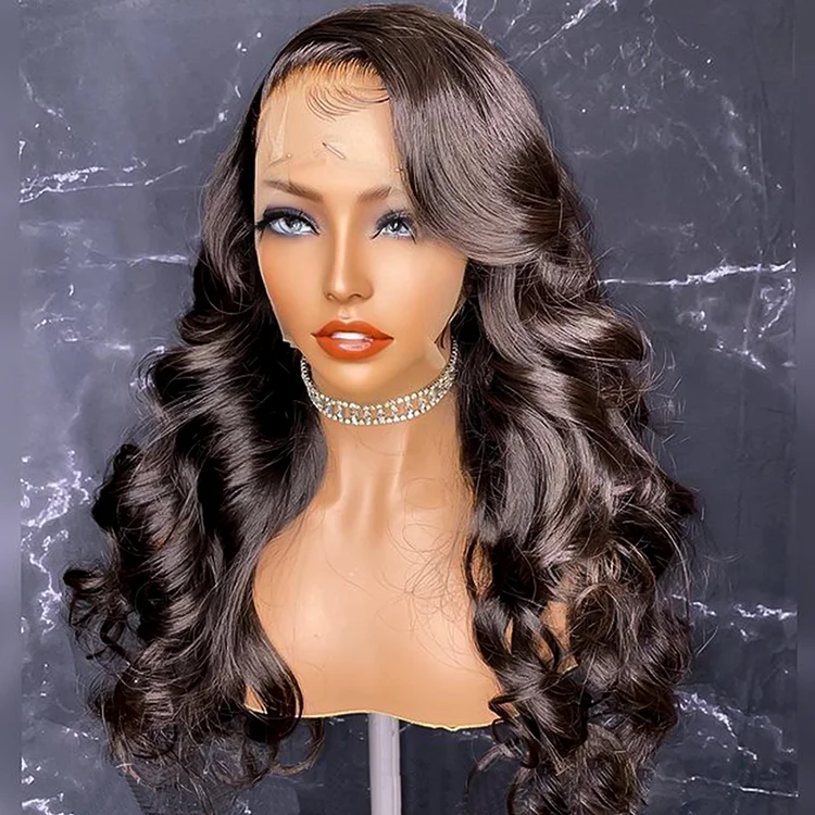 

100% Human Hair Lace Front Wigs Pre Pluck Lace Wig Transparent Lace Loose Wave Brazilian Wig For Black