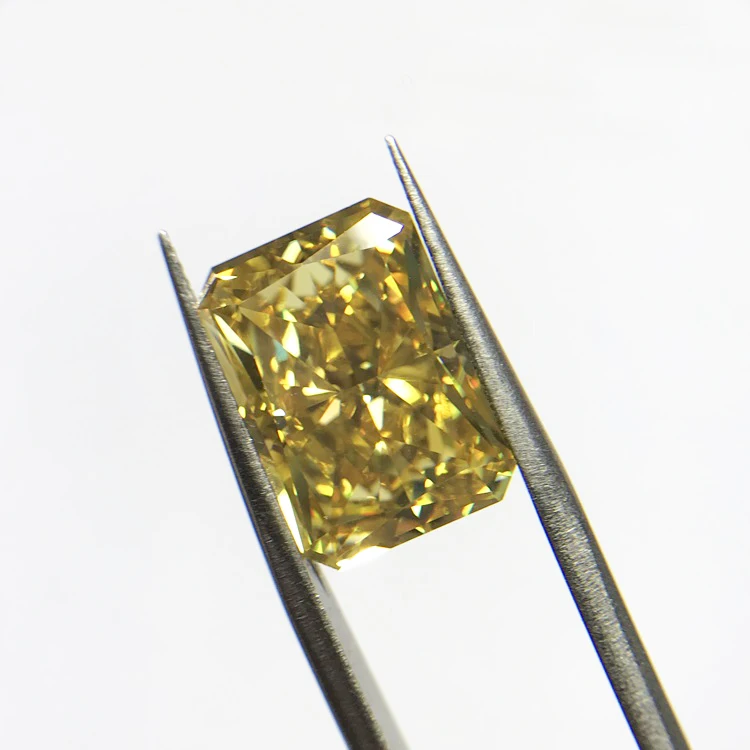 

Fancy yellow radiant ice crushed cut CZ cubic zirconia stone for jewelry making, Lasting long