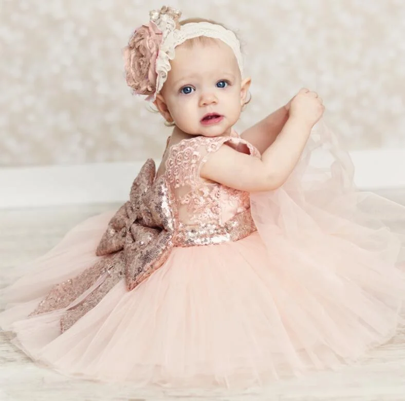 

New Fashion Sequin Flower Girl Dress Party Birthday wedding princess Toddler baby Girls Clothes Children Kids Girl Dresses, Picture shows