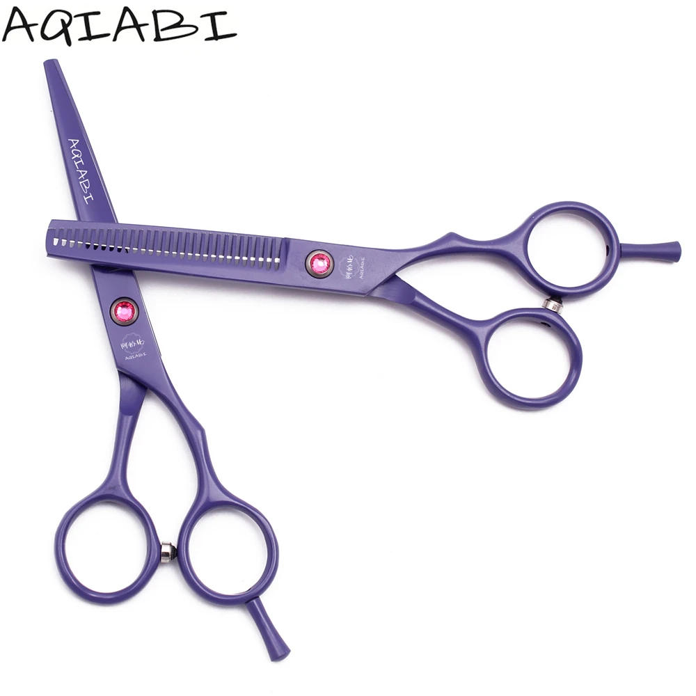 

Professional Hair Scissors 5.5'' JP Stainless Steel Cutting Scissors Thinning Shears Hairdressing Scissors Violet A1013, Shiny