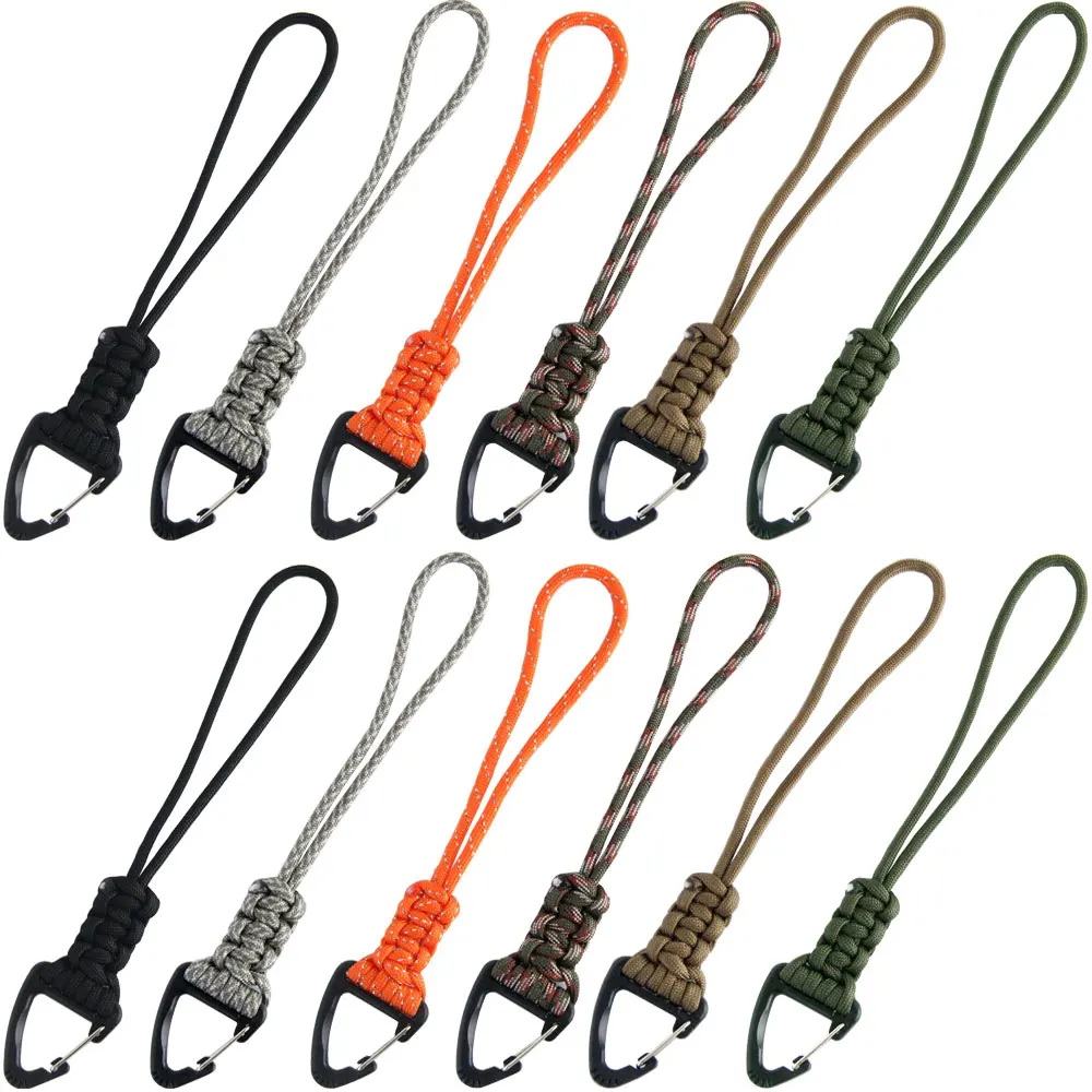 

QingGear Handmade Paracode Braided Tactical Knife Gear Lanyard with Clip Survival Keychain Lanyards Parachute Cord