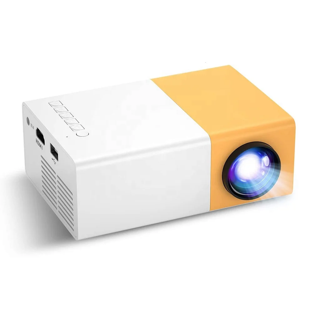 

2021 Yinzam Newest YG300 LED Mini Projector With Battery 1300mAh LED HD USB TF AV MAX 1080P Pico Video Proyector Beamer 3D